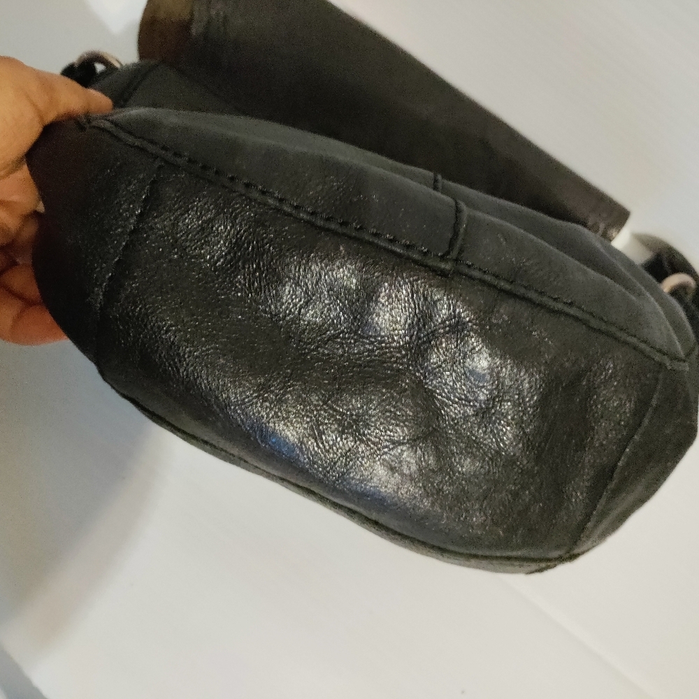 Lucky Brand Drk Chocolate Black Leather Crossbody - Picture 7 of 15
